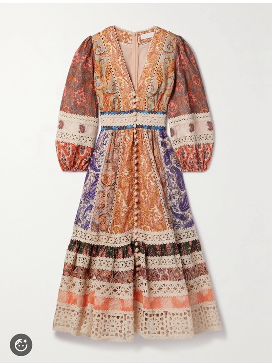 Zimmermann Dresses & Skirts - Zimmermann Multi-Color Paisley Patchwork Long-Sleeve Maxi Dress